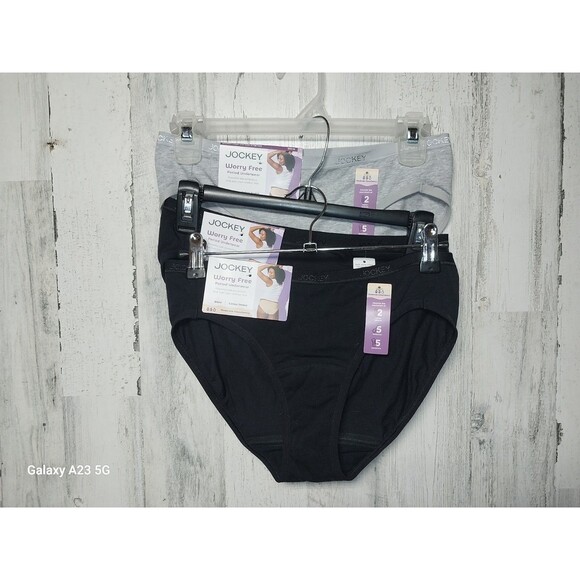 Jockey lot/4 Worry Free Period Bikini Underwear Black And Gray Lot Of 3 NWT - Picture 1 of 10
